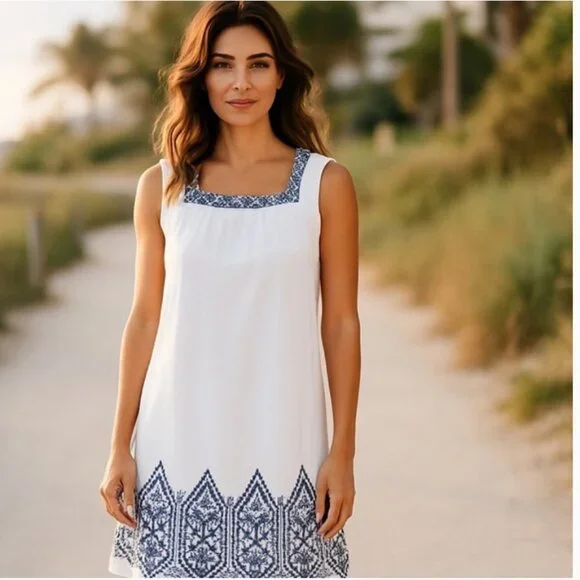 linen dress cinched waist Elastic Waist Linen Blend Midi Dress main image 0